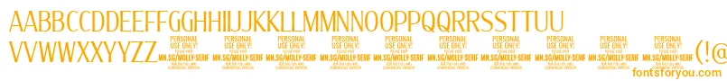Шрифт MollySerifXC Li PERSONAL – оранжевые шрифты на белом фоне