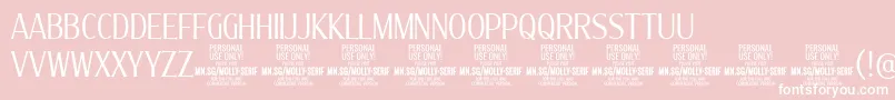 MollySerifXC Li PERSONAL Font – White Fonts on Pink Background