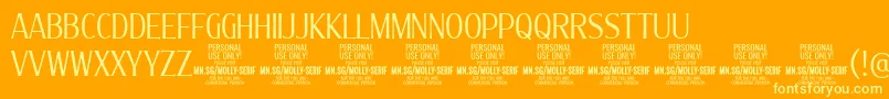 MollySerifXC Li PERSONAL Font – Yellow Fonts on Orange Background
