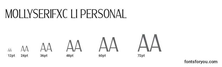 MollySerifXC Li PERSONAL Font Sizes