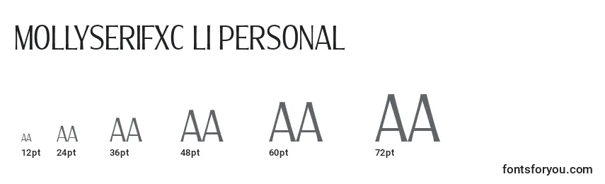 Größen der Schriftart MollySerifXC Li PERSONAL