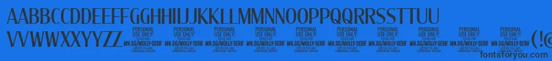 MollySerifXC Me PERSONAL Font – Black Fonts on Blue Background