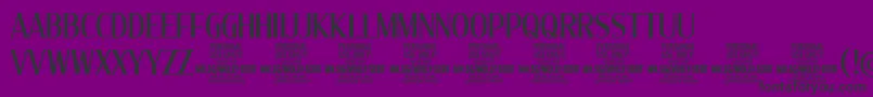 フォントMollySerifXC Me PERSONAL – 紫の背景に黒い文字