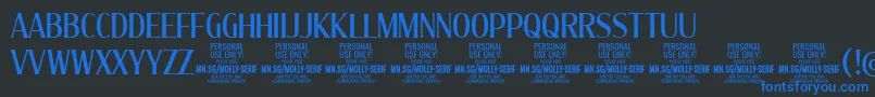 MollySerifXC Me PERSONAL Font – Blue Fonts on Black Background