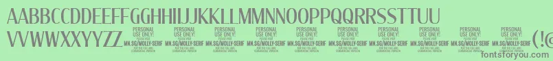 MollySerifXC Me PERSONAL Font – Gray Fonts on Green Background