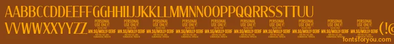 MollySerifXC Me PERSONAL Font – Orange Fonts on Brown Background