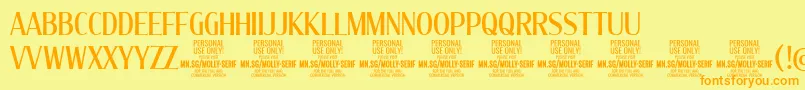 MollySerifXC Me PERSONAL Font – Orange Fonts on Yellow Background