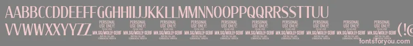 MollySerifXC Me PERSONAL Font – Pink Fonts on Gray Background