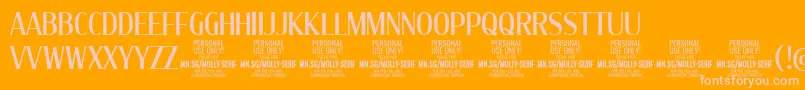 MollySerifXC Me PERSONAL Font – Pink Fonts on Orange Background