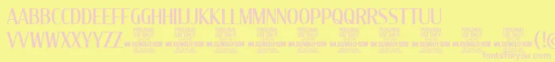 MollySerifXC Me PERSONAL-fontti – vaaleanpunaiset fontit keltaisella taustalla