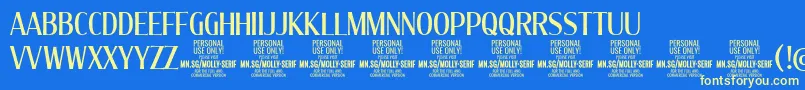 MollySerifXC Me PERSONAL Font – Yellow Fonts on Blue Background