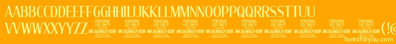 MollySerifXC Me PERSONAL Font – Yellow Fonts on Orange Background