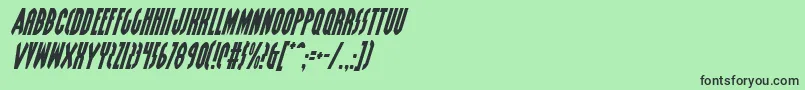 Fonte GrendelsMotherItalic – fontes pretas em um fundo verde