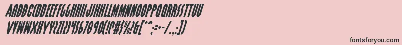 Fonte GrendelsMotherItalic – fontes pretas em um fundo rosa