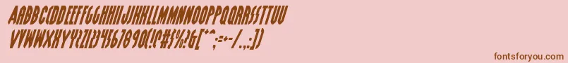 Fonte GrendelsMotherItalic – fontes marrons em um fundo rosa