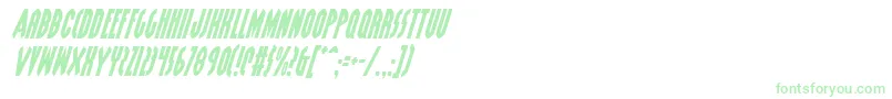 Fonte GrendelsMotherItalic – fontes verdes em um fundo branco