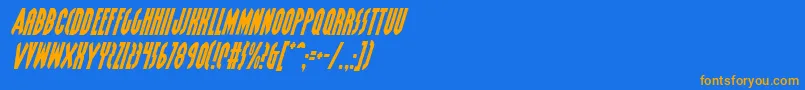GrendelsMotherItalic Font – Orange Fonts on Blue Background