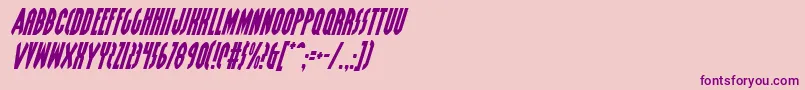 GrendelsMotherItalic-fontti – violetit fontit vaaleanpunaisella taustalla