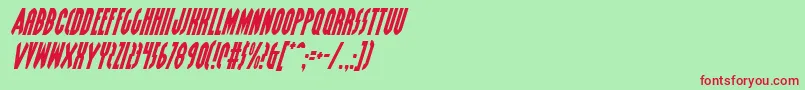 GrendelsMotherItalic Font – Red Fonts on Green Background