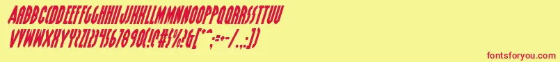 GrendelsMotherItalic-fontti – punaiset fontit keltaisella taustalla