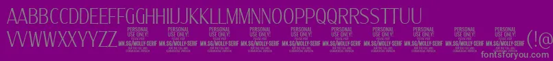 MollySerifXC Th PERSONAL Font – Gray Fonts on Purple Background