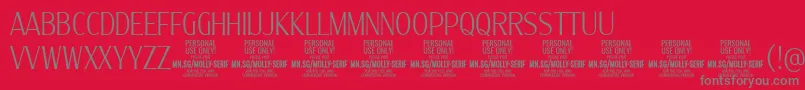 MollySerifXC Th PERSONAL Font – Gray Fonts on Red Background