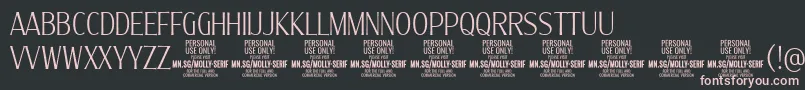 MollySerifXC Th PERSONAL Font – Pink Fonts on Black Background