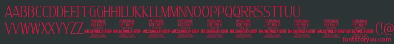 MollySerifXC Th PERSONAL Font – Red Fonts on Black Background