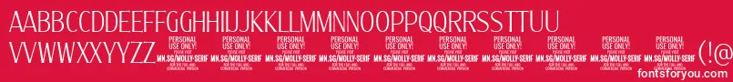 MollySerifXC Th PERSONAL Font – White Fonts on Red Background