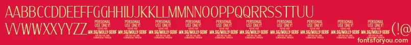 MollySerifXC Th PERSONAL Font – Yellow Fonts on Red Background