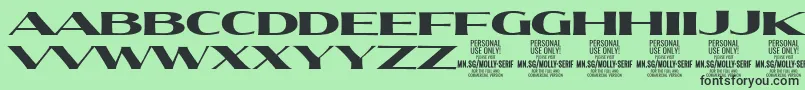 MollySerifXE Bl PERSONAL Font – Black Fonts on Green Background