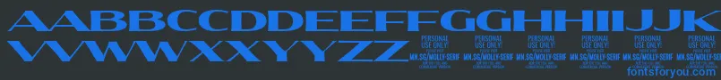 MollySerifXE Bl PERSONAL Font – Blue Fonts on Black Background