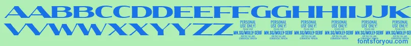MollySerifXE Bl PERSONAL Font – Blue Fonts on Green Background