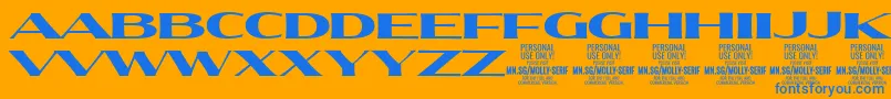 MollySerifXE Bl PERSONAL Font – Blue Fonts on Orange Background