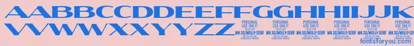 MollySerifXE Bl PERSONAL Font – Blue Fonts on Pink Background