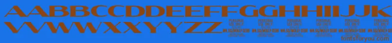 MollySerifXE Bl PERSONAL Font – Brown Fonts on Blue Background