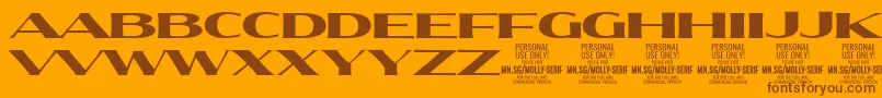 MollySerifXE Bl PERSONAL Font – Brown Fonts on Orange Background
