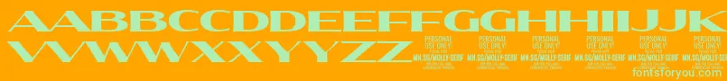 MollySerifXE Bl PERSONAL Font – Green Fonts on Orange Background