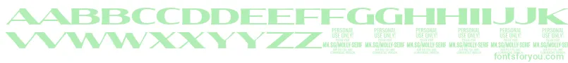 MollySerifXE Bl PERSONAL Font – Green Fonts on White Background