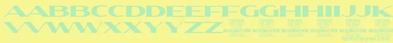 MollySerifXE Bl PERSONAL Font – Green Fonts on Yellow Background