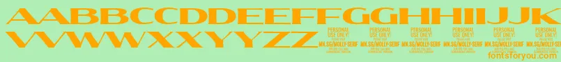 MollySerifXE Bl PERSONAL Font – Orange Fonts on Green Background