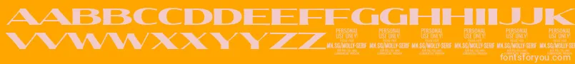 MollySerifXE Bl PERSONAL Font – Pink Fonts on Orange Background