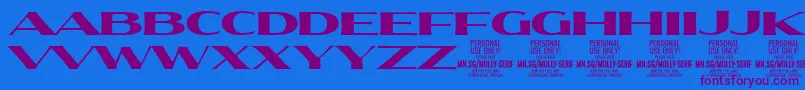 MollySerifXE Bl PERSONAL Font – Purple Fonts on Blue Background