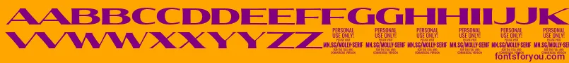 MollySerifXE Bl PERSONAL Font – Purple Fonts on Orange Background