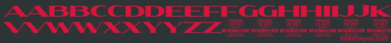 Czcionka MollySerifXE Bl PERSONAL – czerwone czcionki na czarnym tle