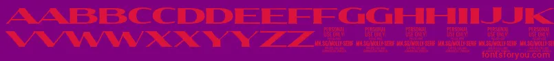 MollySerifXE Bl PERSONAL Font – Red Fonts on Purple Background