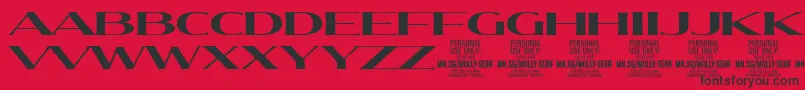 Fonte MollySerifXE Bo PERSONAL – fontes pretas em um fundo vermelho