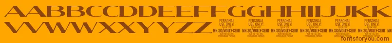 Czcionka MollySerifXE Bo PERSONAL – brązowe czcionki na pomarańczowym tle