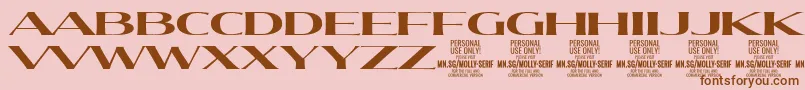 Fonte MollySerifXE Bo PERSONAL – fontes marrons em um fundo rosa