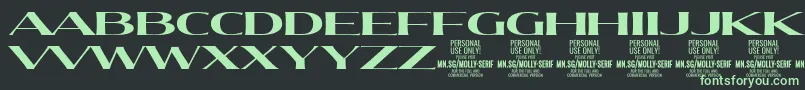 More about MollySerifXE Bo PERSONAL Font MollySerifXE Bo PERSONAL Font – Green Fonts on Black Background